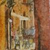 JEANNE WAGLE, 'FRENCH CAFE', batik watercolor