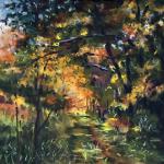Donna Housel
''Fall Morning Walk'
 9 x 9 pastel
$165