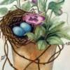 "Nesting with Pansy", Judi Lansberry; watercolor - $195