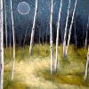 Blue Moon Birch Trees by Lora Marsh