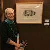Kathleen Kase Burk with her award winning artwork