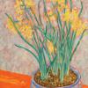 Gary Lehman 'Potted Daffodils' oil on canvas