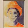 Saundra Gramling 'Self Portrait in Complimentary Colors' watercolor
