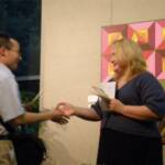 AAJ President Janie Leck-Grela gives award to Sam Howard