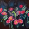 Bonnie Friedline - Fight or Flight of the Hummingbird II - acrylic/mixed media on canvas - $525