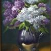 Dan Helsel - Silver with Lilacs - oil on gesso panel - $475