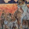 Nicole Scharrer 'The Lionesses' acrylic on canvas 