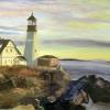 Lynn's Lighthouse, Oil, $250 by Patricia Brant