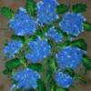 Cindy Mullen	"Blue Hydrangea	Reverse acrylic on glass	$100 
